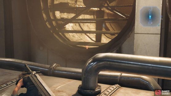 As you cross in front of the fans, note an orb of red materia&hellip;