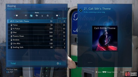 and buy the Cait Sith’s Theme Music Disc.