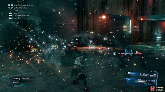 Use Tifa&rsquo;s ki abilities to defeat Unknown Entities,