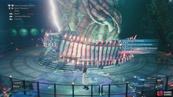 In phase two, use Aerith to blast Swordipede with Thunder/Thundara.