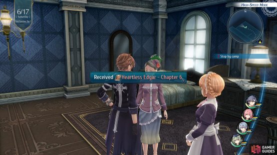 Head into Hotel Ortensia and talk to Lady Eleanor for the Heartless Edgar Chapter 6
