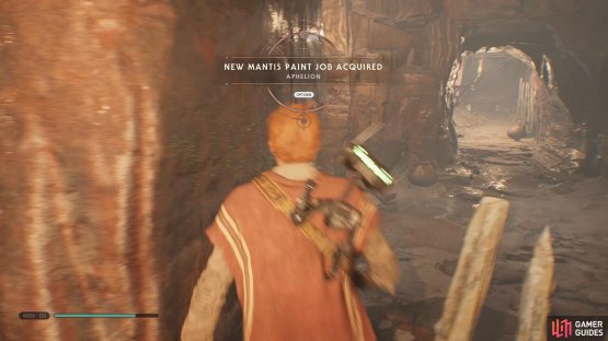 and then head right to find a Chest that contains the Aphelion Mantis Paint Job.