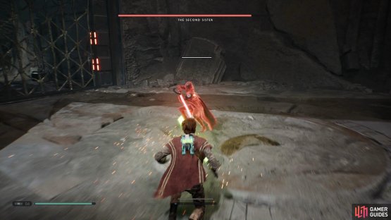 and stand back when she charges a swipe attack.