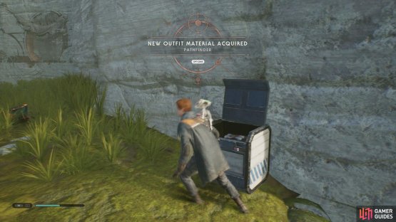 and then head right to open a Chest with a fancy new poncho inside.