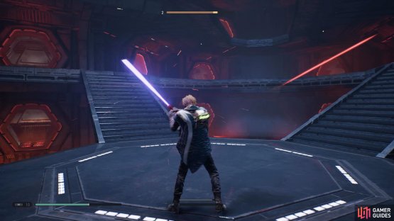 Deflect all the bullets to take out the Stormtroopers and then help Cere