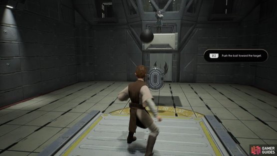 and eventually you&rsquo;ll be back in the training where you&rsquo;ll need to use the Force Push Ability on the balls that are thrown at you.