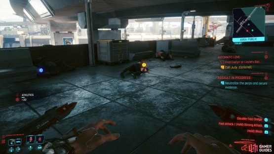 then collect the evidence from the body on the floor. 