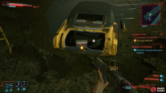 then collect the evidence from the trunk of the car. 