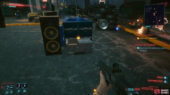 then collect the evidence from the box near the speaker 