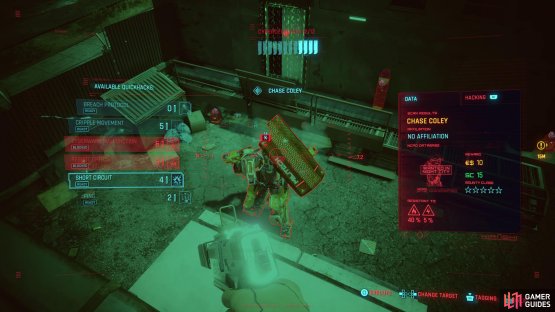 Use the Short Circuit Quick Hack to deal a large chunk of damage
