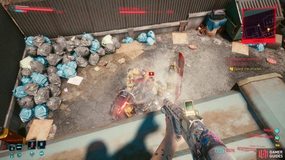 then shoot him from above with a tech weapon. 