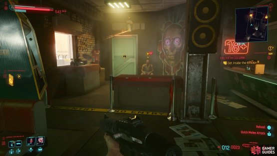 Either distract the guard which is on the left of the bar