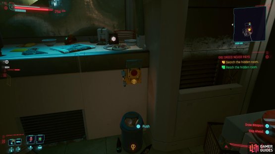 then press the button on the kitchen counter to open it