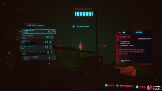 Disable the turrets on the roof