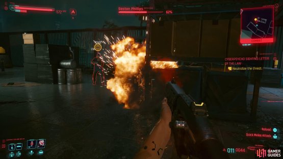 then shoot the nearby explosives to deal damage. 