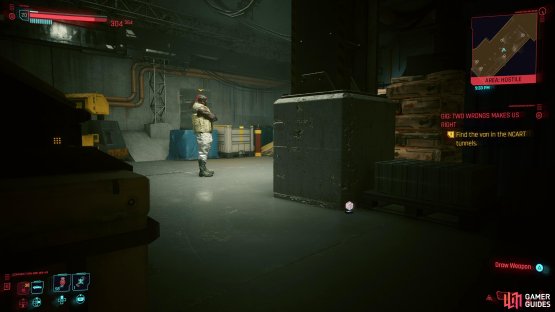 then when you reach the center of the room, wait for the next guard to move away from the van then run over to it. 