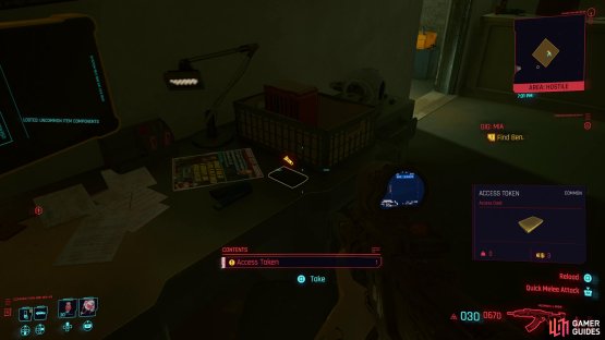 Collect the Access Token from the computer desk in the main room
