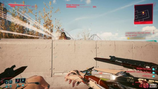 then stay in cover to avoid his shotgun shots.