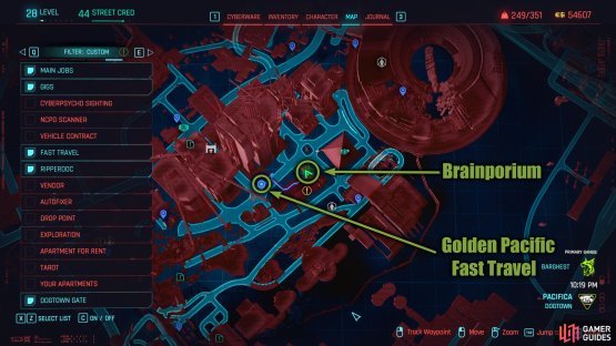 Travel to the Golden Pacific Fast Travel to find the Brainporium.