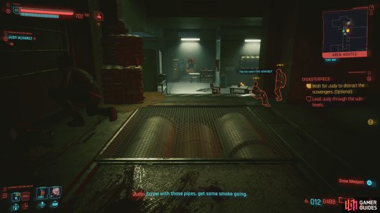 Wait for Judy to sabotage some pipes,