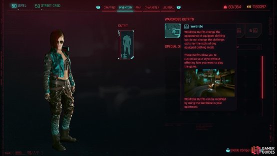 You can switch between any assembled outfits at any time - these will replace the likeness, but not the stats, of your currently equipped clothing.