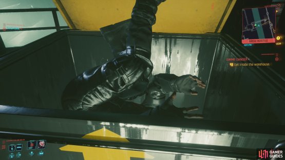 There are guards on the bridge, but their bodies are easily hidden.