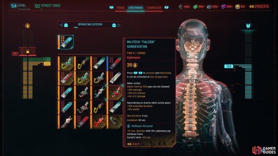 While a bit of iconic cyberware will appear at lower levels, most of it won&rsquo;t spawn until you have access to higher tier drops (read: you need to be around Lv40).