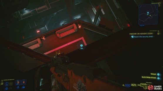 In the atrium, you can either jump down to lower balconies,