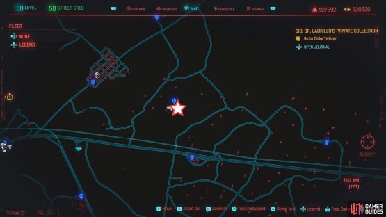 and his location on the map.