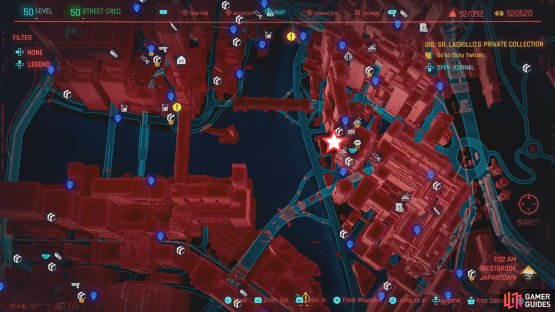 and their location on the map.