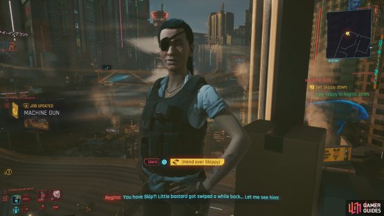 You can either keep Skippy (refusing to complete the quest) or take it back to Regina for a cash reward.