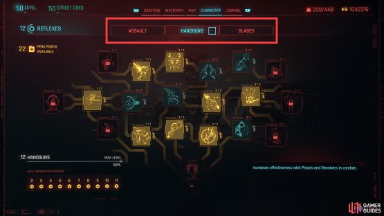 The biggest change to perks is the removal of all perk subtrees - Reflexes perks included the Assault, Handguns and Blades trees, for example.