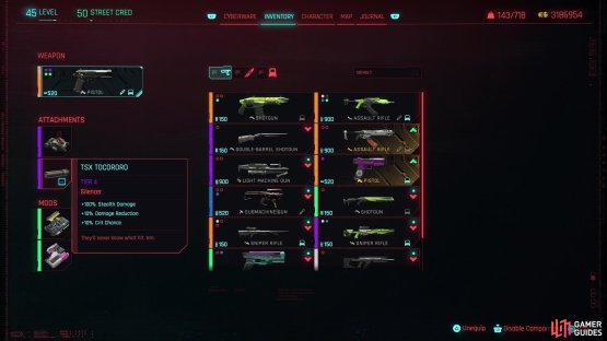 Mods can greatly alter how your weapon performs, especially silencers,