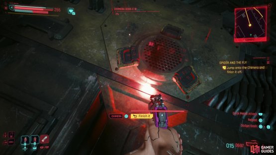 Reduce the Chimera&rsquo;s health to 2%, then jump on its top and finish it off.
