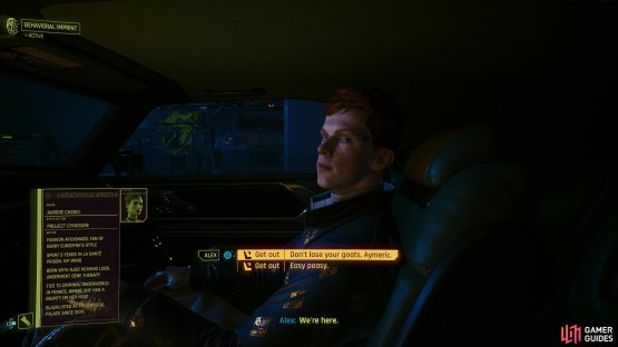 The first half of the job Firestarter involves you impersonating the twins convincingly enough to fool Hansen - you can bring up an info box containing pertinent information at any time.