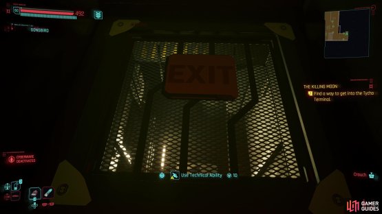 You can find a hatch near a mech if your Technical Ability score is up to snuff,