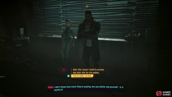 Eventually you&rsquo;ll end up riding with Reed and meeting with Meyers, where you&rsquo;ll get the opportunity to opt out of the rest of Phantom Liberty&rsquo;s main questline.