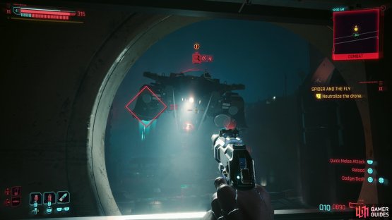 then hide from or fight a patrolling drone.