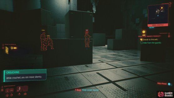 As you sneak, you&rsquo;ll be alerted to enemies who are becoming aware of you via a red eye icon.