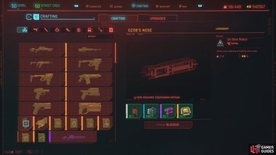 In addition to eddies, you&rsquo;ll get the &ldquo;Ozob&rsquo;s Nose&rdquo; crafting spec.