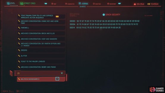 Investigate the datashard Meredith gave you,