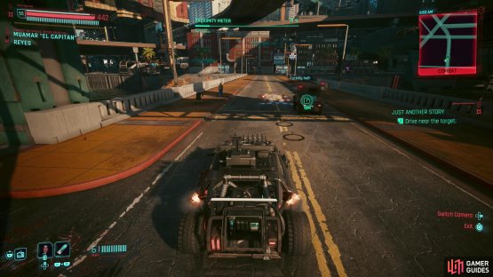 Get inside to locate the target vehicle, then stay close enough to fill a proximity meter.