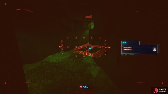 At the intersection in the vent shaft, you can either disarm the trapdoor, and go right.