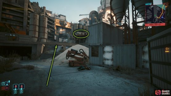 Head through the container and up the stairs where you&rsquo;ll find Lina&rsquo;s apartment at the top of the stairs to your right.