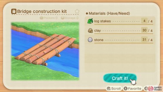 and you need 4 log stakes to make the bridge.