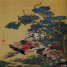 The hydrangeas on the authentic painting are blue