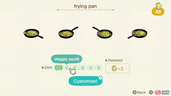 You can choose from six different food options