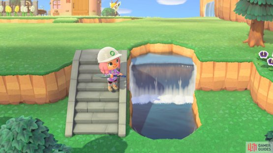 You can create landscape features by making waterfalls
