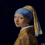 The earring is a pearl earring in the authentic version