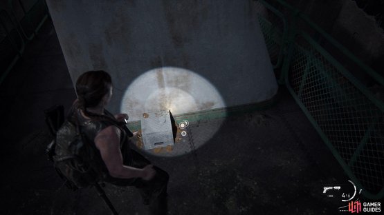 then go through the opposite door and climb up the ladder to find a Coin. 